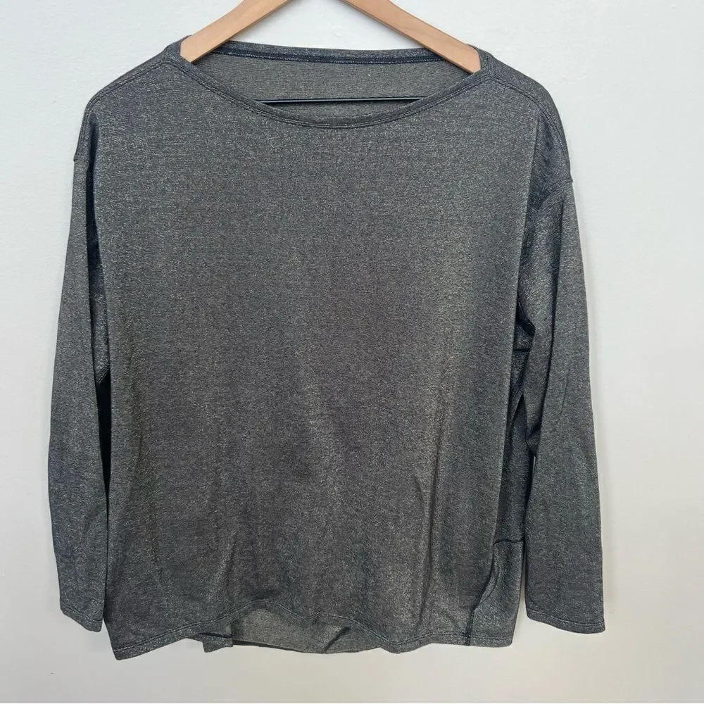 Lululemon Special Edition Back In Action Long Sleeve Shirt Black Spark Metallic